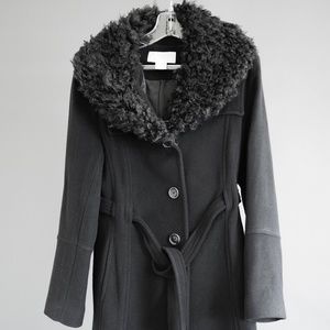 Michael Kors Women's Coat Black Size 14 Long Wool